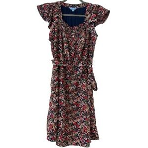Draper James Floral Flutter Sleeve Knee Length Dress Size Small